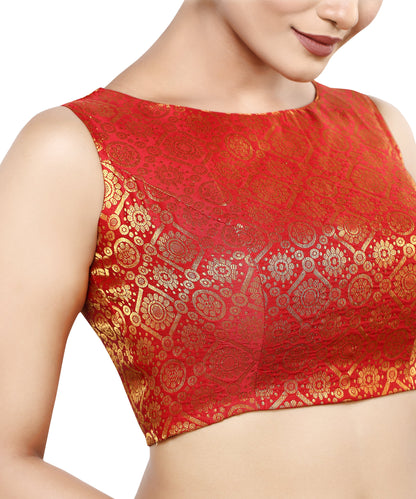 Women's Polyester Sleeveless Readymade Saree Blouse