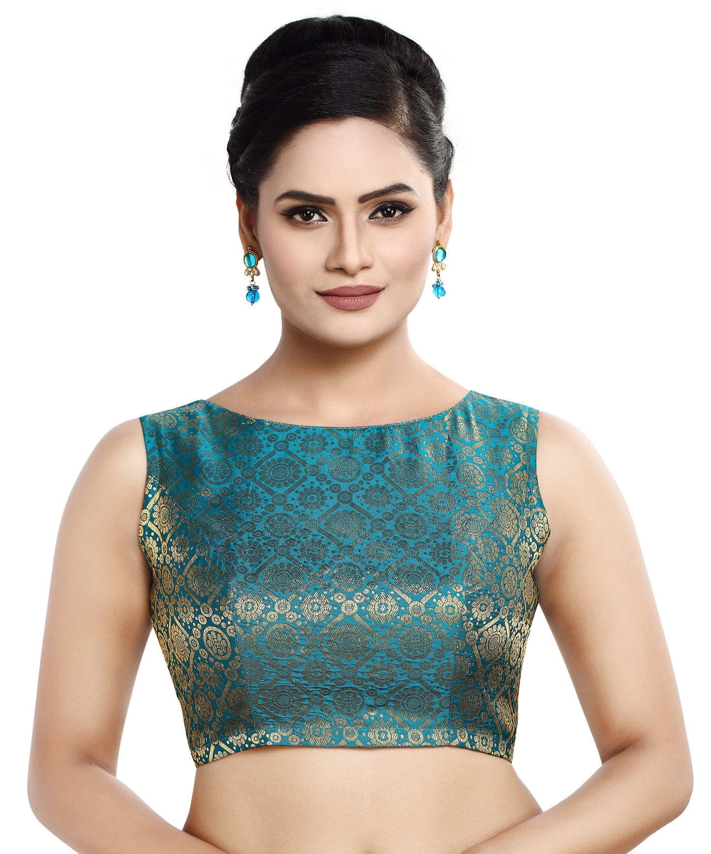 Women's Polyester Sleeveless Readymade Saree Blouse