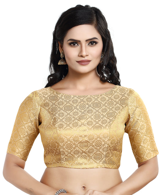 Women's Polyester Half Sleeve Saree Blouse