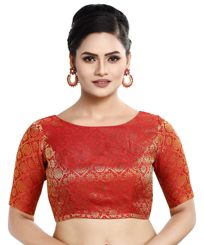 Women's Polyester Half Sleeve Saree Blouse