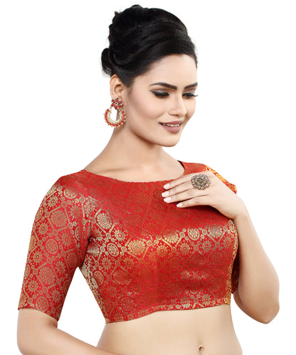 Women's Polyester Half Sleeve Saree Blouse