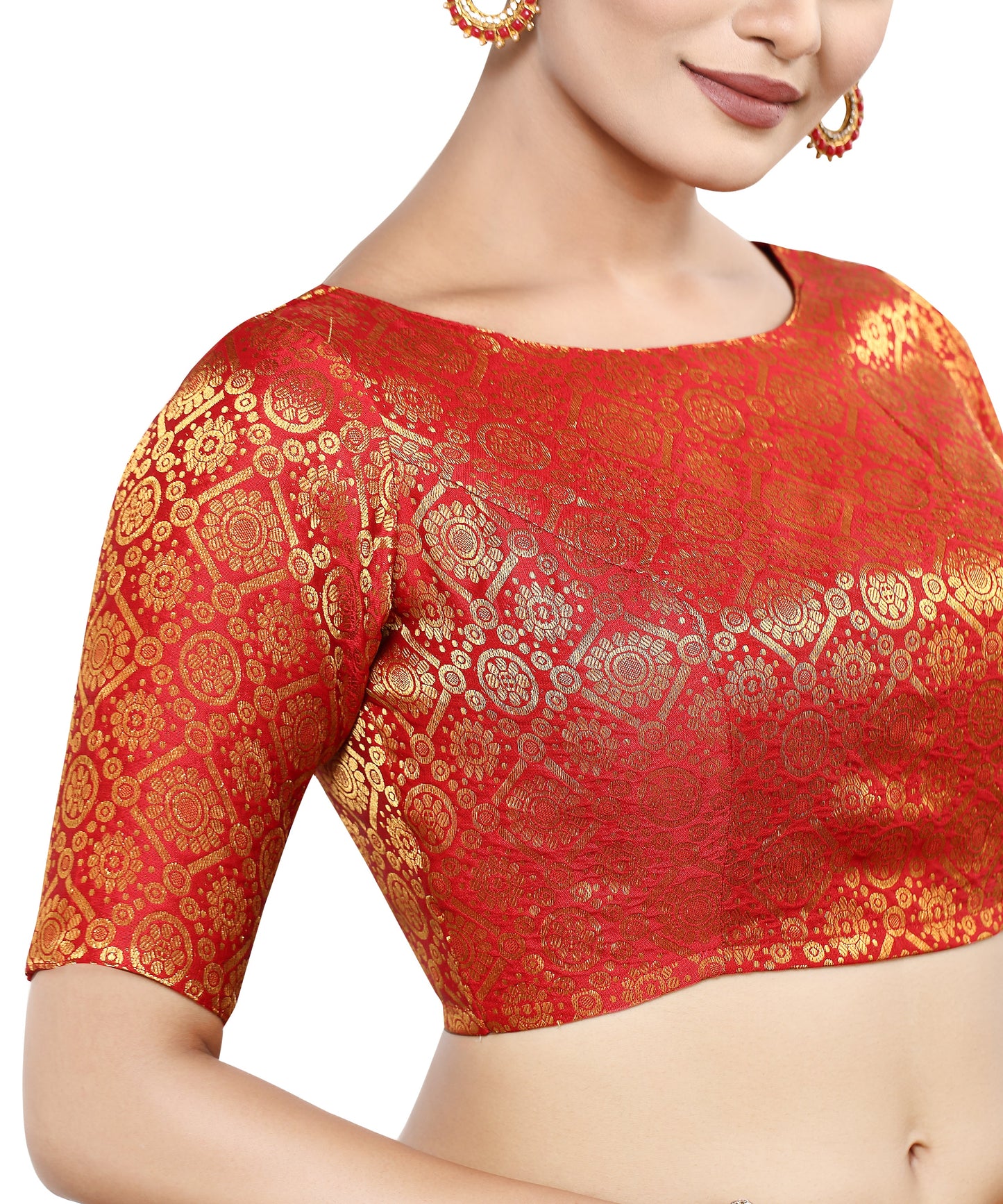 Women's Polyester Half Sleeve Saree Blouse