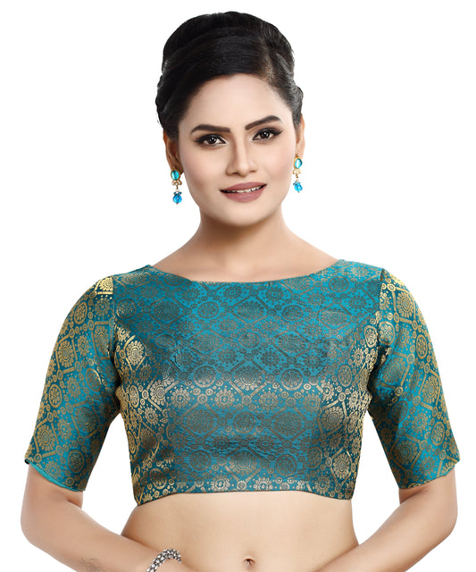 Women's Polyester Half Sleeve Saree Blouse