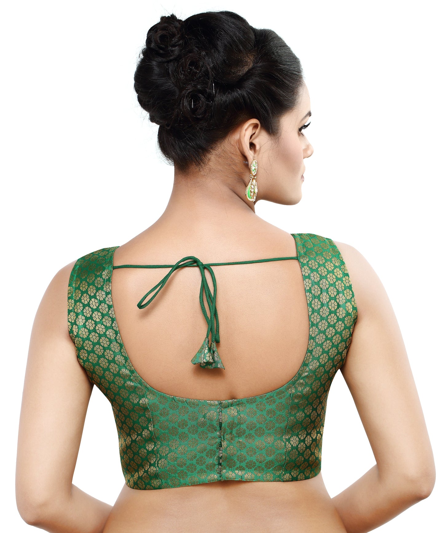 Women's Sleeveless Brocade Readymade Saree Blouse