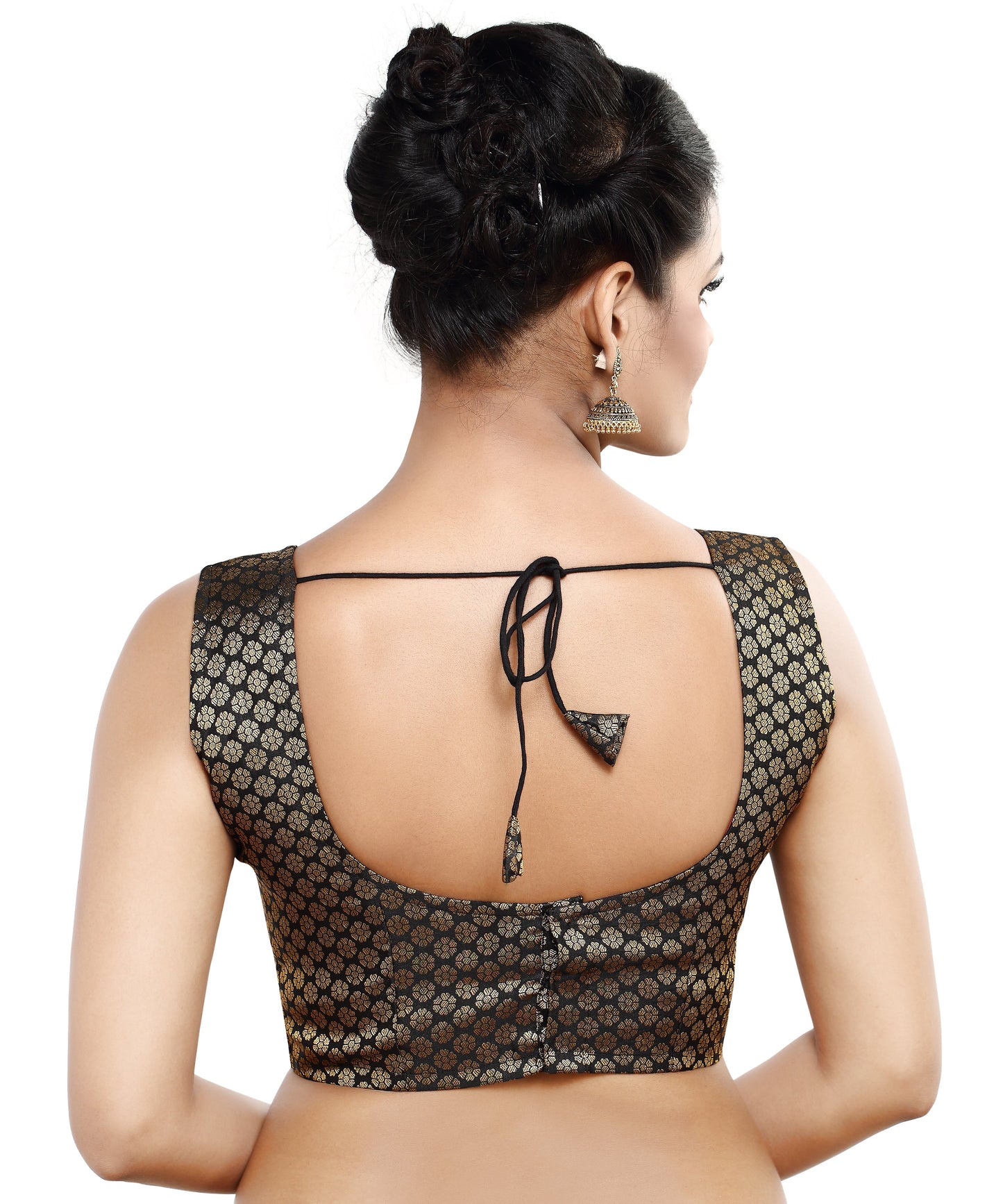 Women's Sleeveless Brocade Readymade Saree Blouse