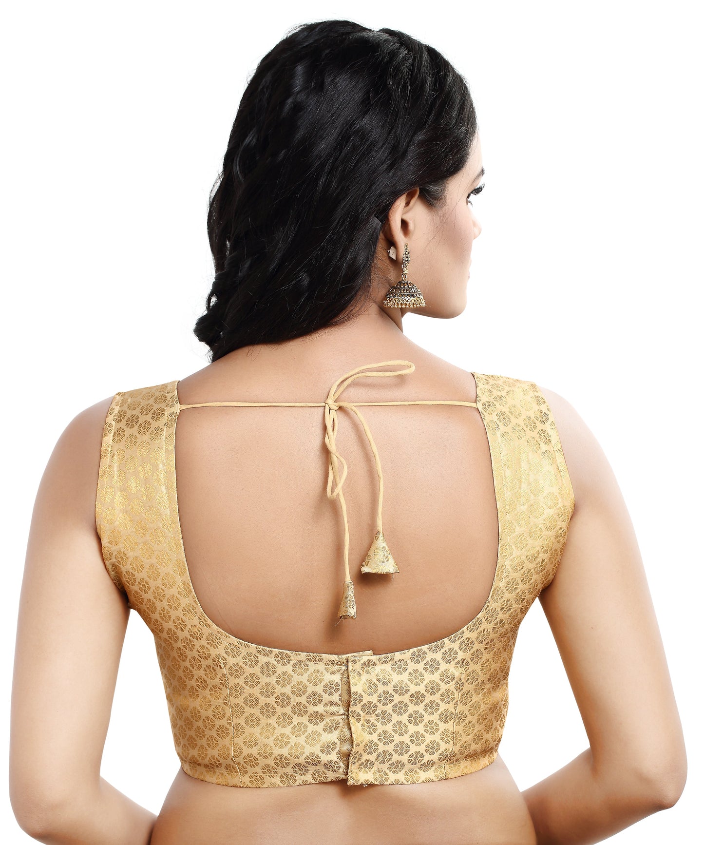 Women's Sleeveless Brocade Readymade Saree Blouse