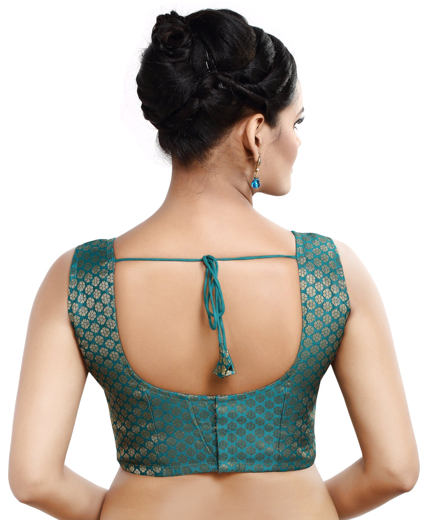 Women's Sleeveless Brocade Readymade Saree Blouse