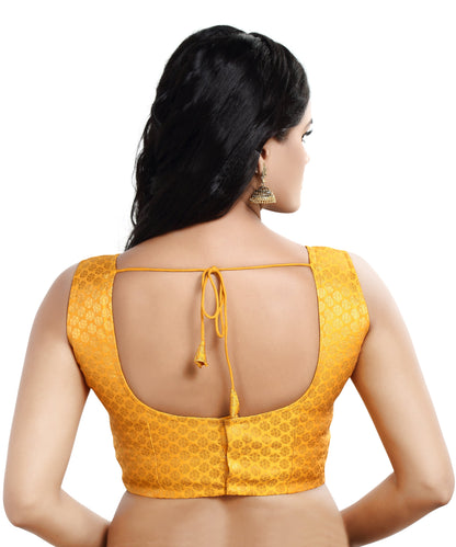 Women's Sleeveless Brocade Readymade Saree Blouse