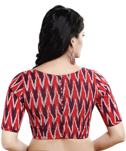 Women's Cotton Ikat Print Half Sleeve Blouse