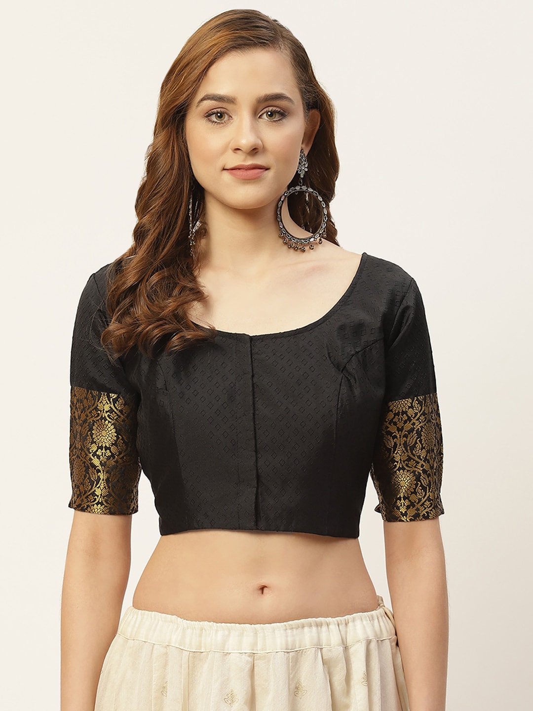 Women Black Saree Blouse  (1pc)