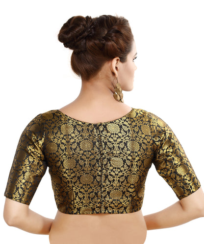 Women's Traditional Benaras Brocade Readymade Stitched Saree Blouse