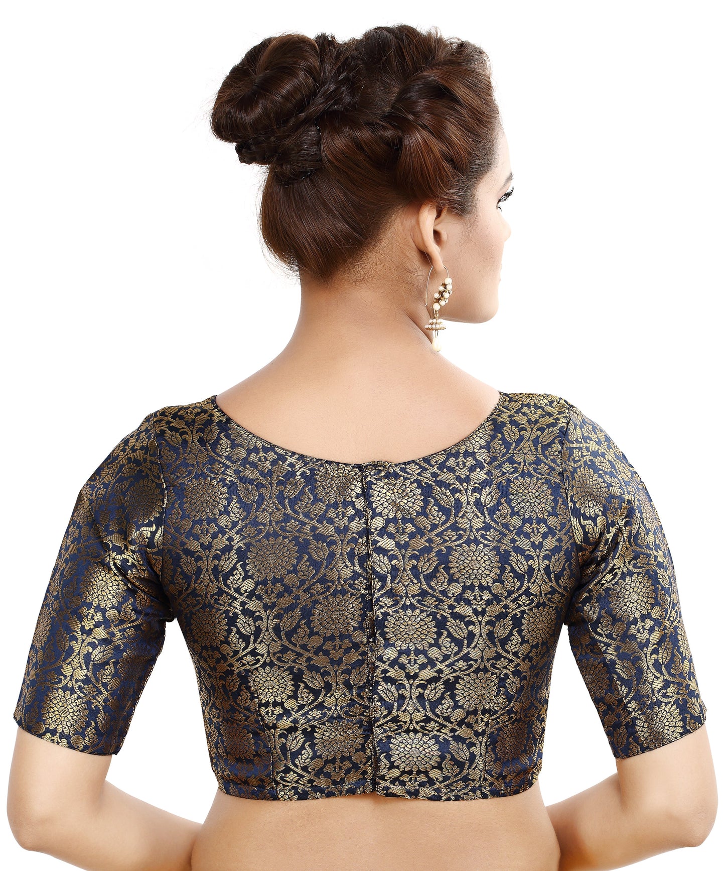 Women's Traditional Benaras Brocade Readymade Stitched Saree Blouse