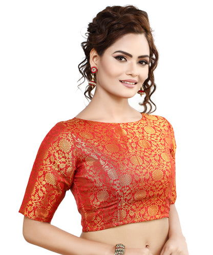 Women's Traditional Benaras Brocade Readymade Stitched Saree Blouse