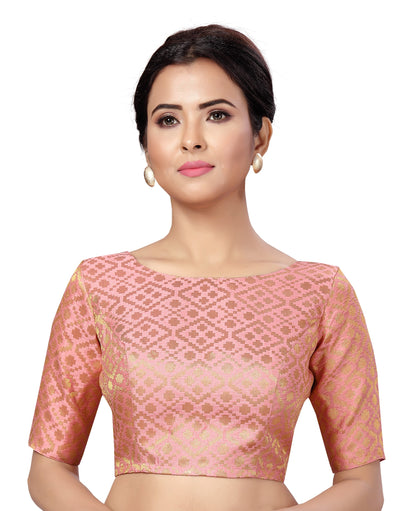 Women's Rose Gold Brocade Blouse - (1pc set)