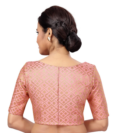 Women's Rose Gold Brocade Blouse - (1pc set)