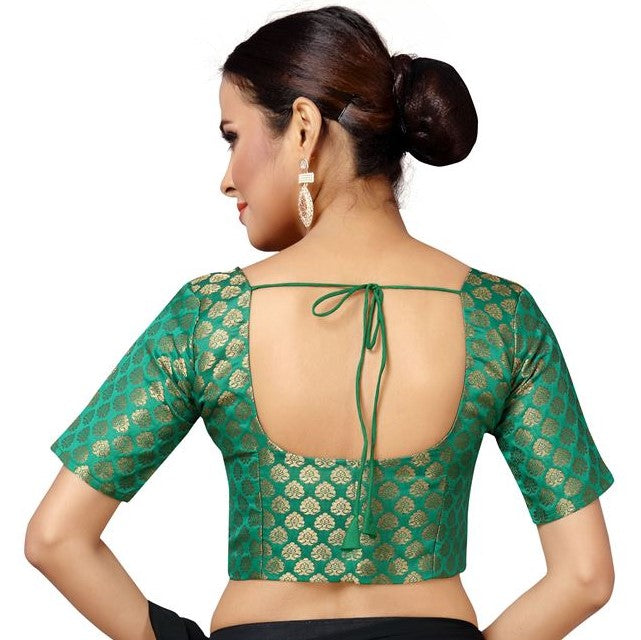 Women's Green Saree Blouse - 1pc