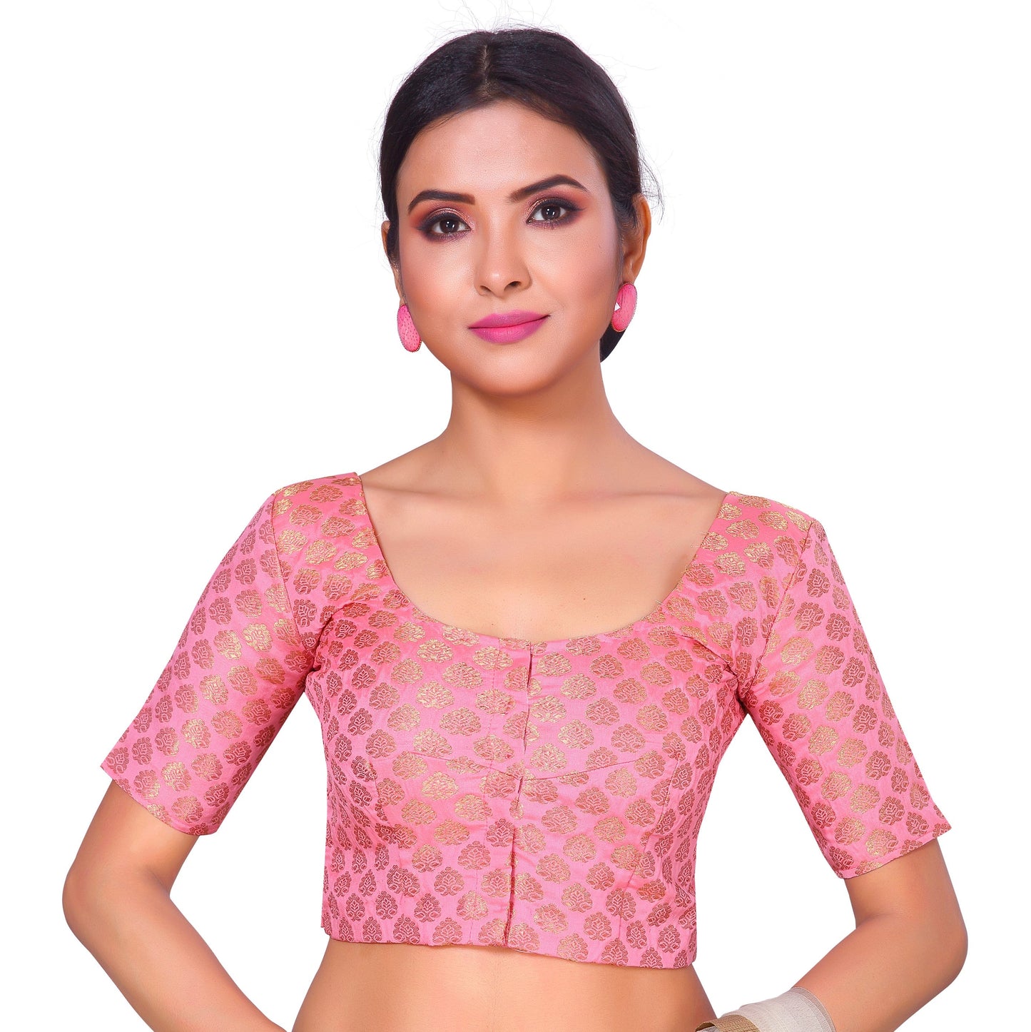 Women's Light pink Saree Blouse  - 1pc