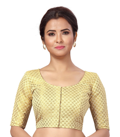 Women's Gold Brocade Blouse - (1pc set)