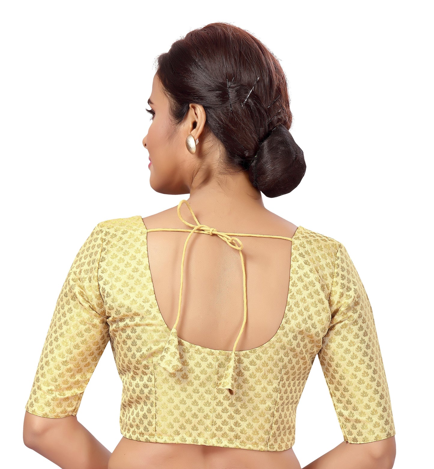 Women's Gold Brocade Blouse - (1pc set)