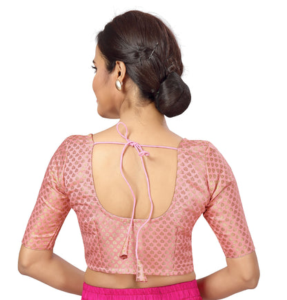 Women's Light Pink Brocade Blouse - (1pc set)