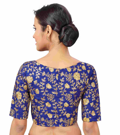 Women's Royal Blue Embroidered Blouse - (1pc set)