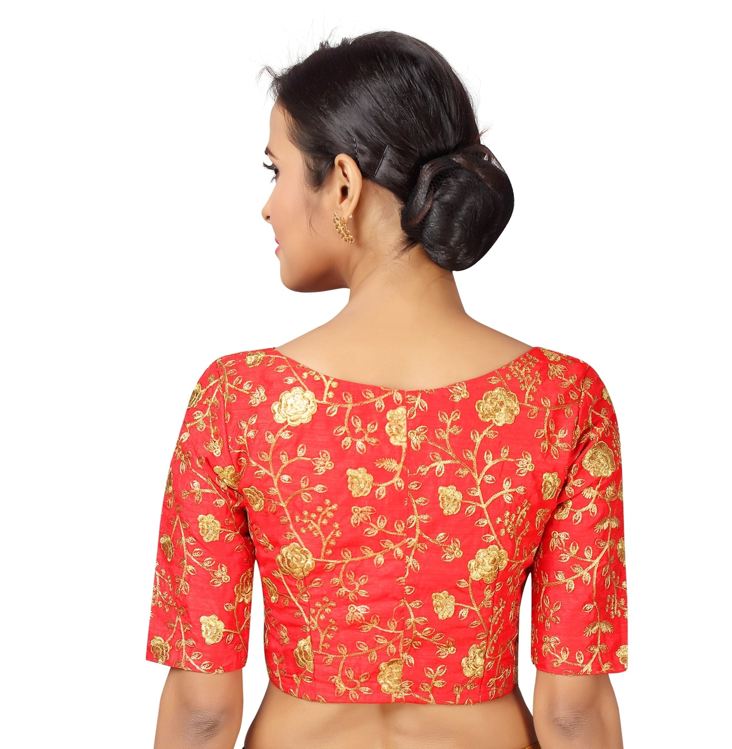 Women's Red Wedding Saree Blouse - 1pc