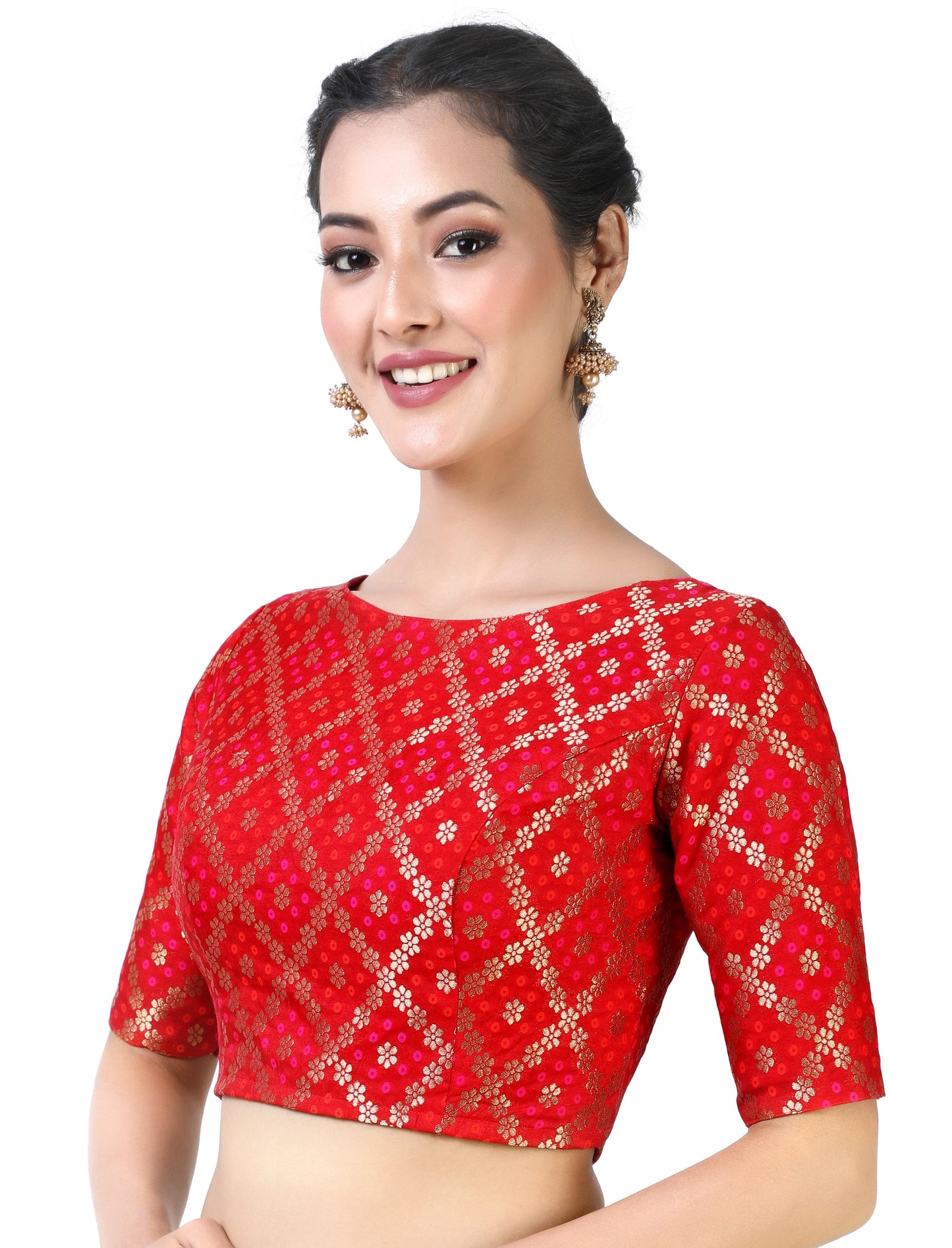 Women's Brocade Saree Blouse - 1 pc