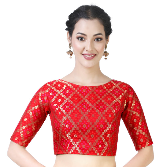 Women's Brocade Saree Blouse - 1 pc