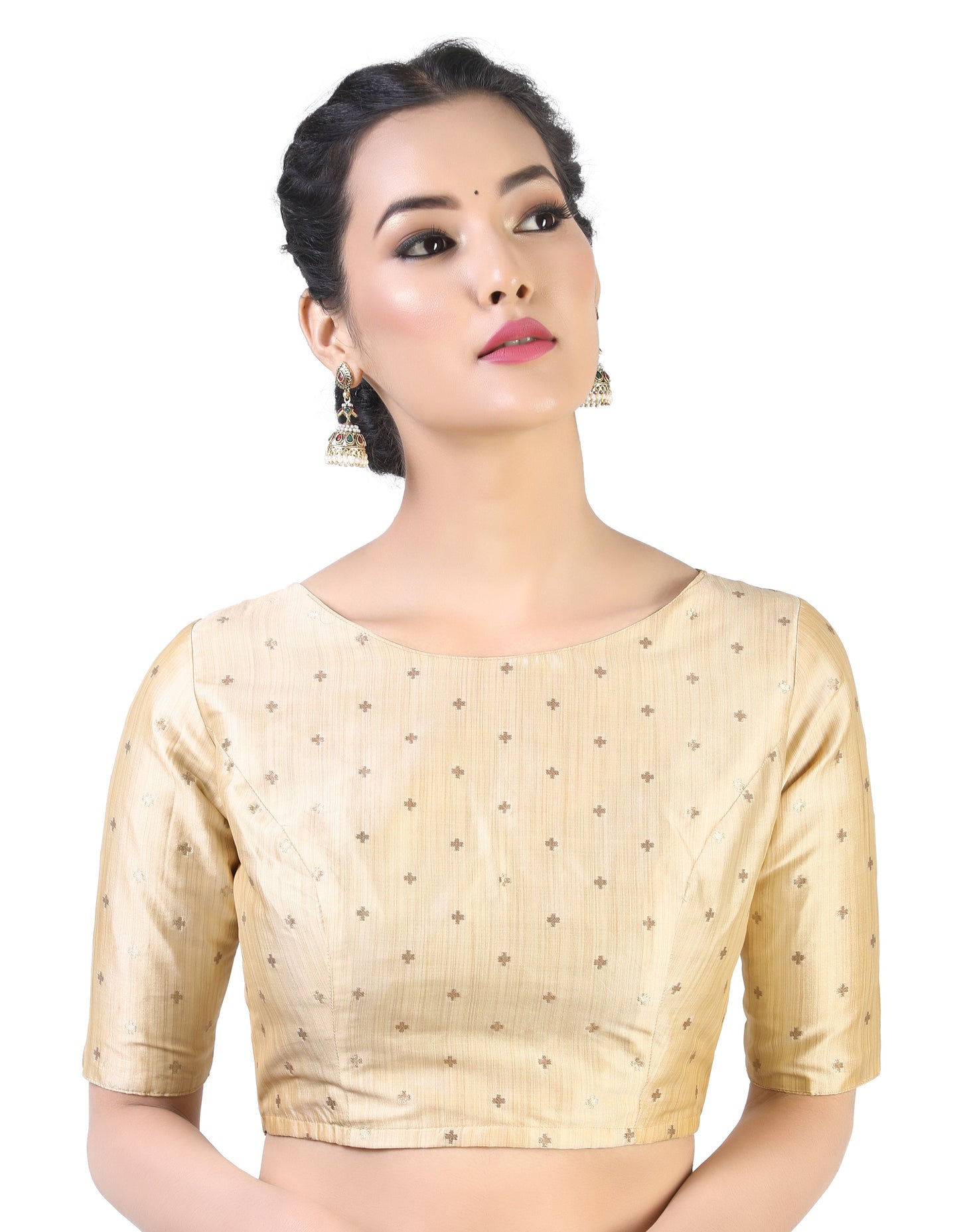 Women Gold Saree Blouse  (1pc)