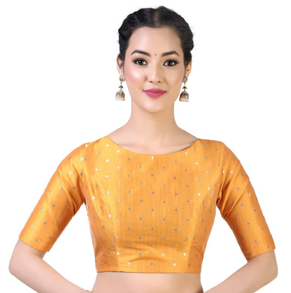 Women's Orange Brocade Blouse - (1pc set)