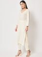 Women's Glowing Ivory Straight Kurti With Straight Pants