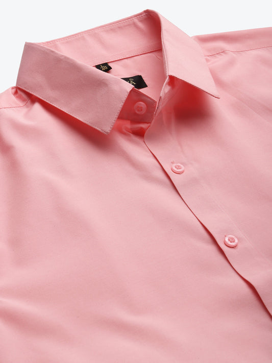 Men's Cotton Pink Half sleeves Formal Shirt