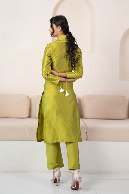 Green Kurta Set For Women - (2Pcs Set)