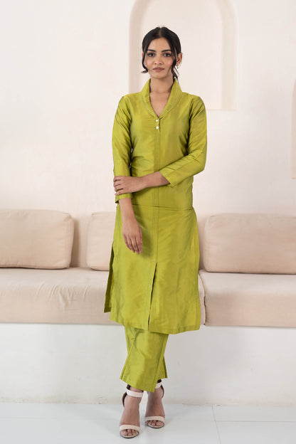 Green Kurta Set For Women - (2Pcs Set)