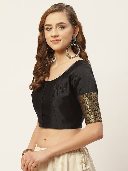 Women Black Saree Blouse  (1pc)