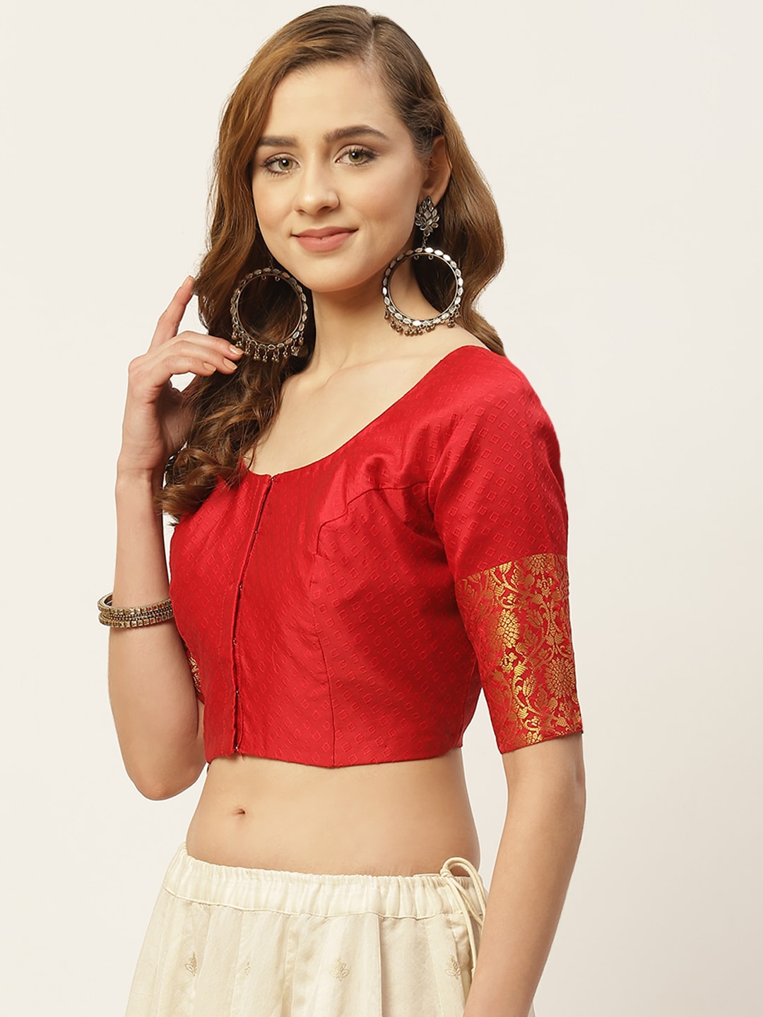 Women's Brocade Saree Blouse - 1 pc