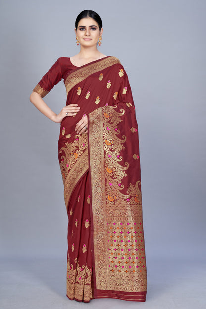 Women's Banarasi silk Woven Saree