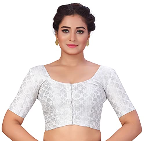 Women's Silver Brocade Blouse - (1pc set)