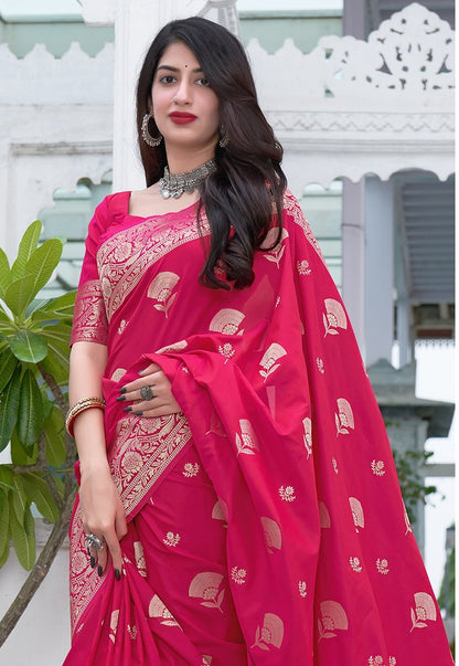 Women's Color Woven Traditional Designer Silk Saree