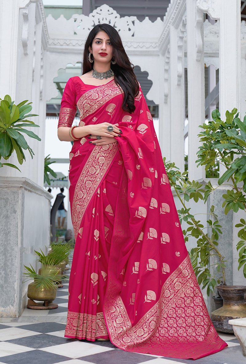 Women's Color Woven Traditional Designer Silk Saree