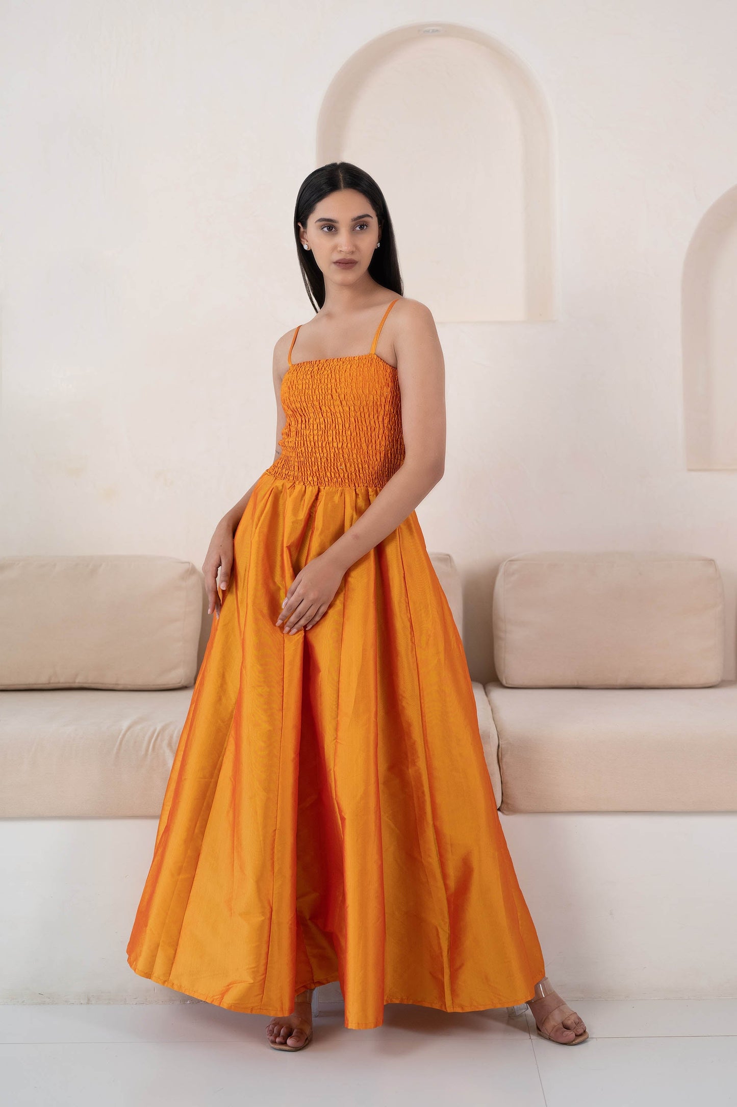 Yellow Gown Dress For Women - (1Pc Set)