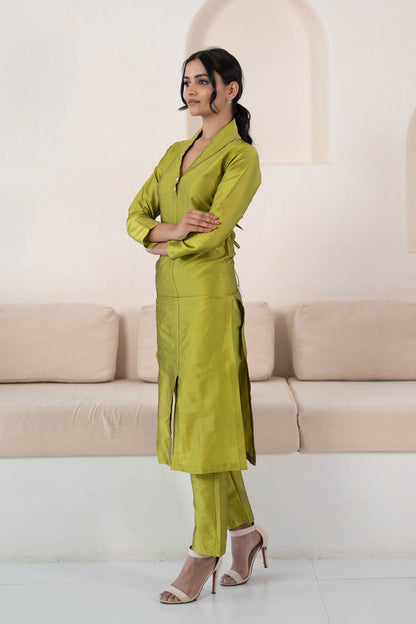 Green Kurta Set For Women - (2Pcs Set)