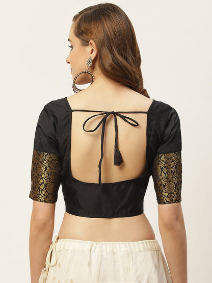 Women Black Saree Blouse  (1pc)