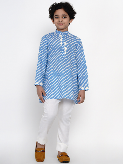 Boy's Blue & Offwhite Kurta Pyjama Set for Boys