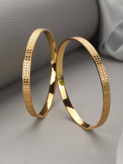 Women's Set of 2 Gold Plated Bangles Set - Priyaasi