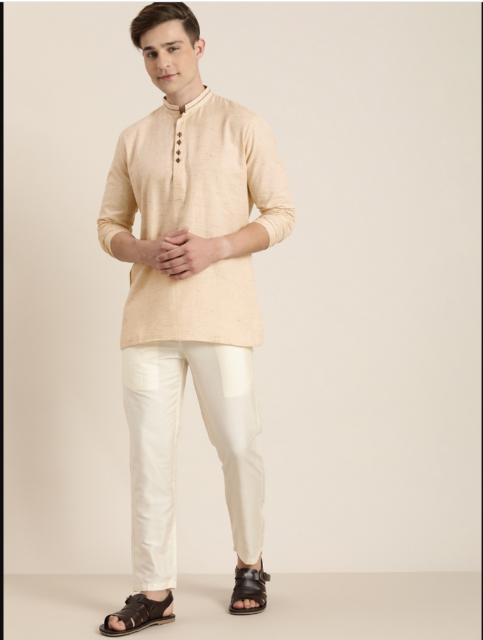 Men's Beige Organic Cotton Kurta