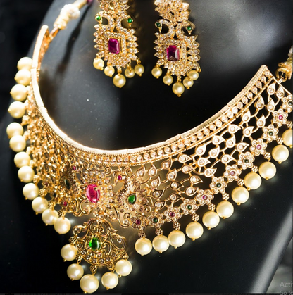 Women's Grand Choker Set Gold Plated