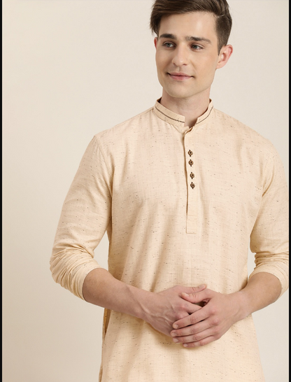 Men's Beige Organic Cotton Kurta