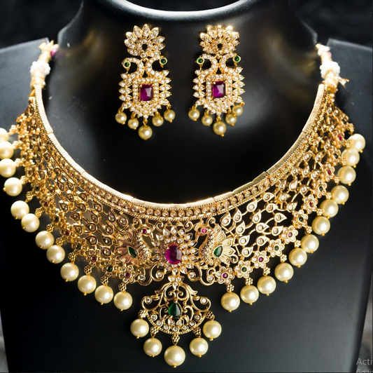 Women's Grand Choker Set Gold Plated