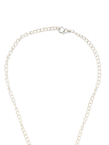 Women's Statement Floral Silver Plated Necklace - Priyaasi